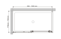 Cabina de dus Fluminia, Panda Black, dreptunghiulara 100 x 80 cm, negru mat